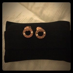COACH rose gold circle earrings